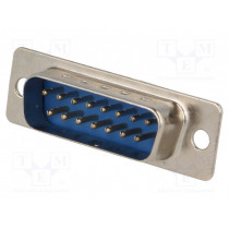 DSC-015; D-Sub; PIN: 15; plug; male; for cable; soldering; 5A; NINIGI DSC-015; D-Sub; PIN: 15; plug; male; for cable; soldering; 5A; NINIGI