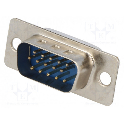 DSC-415; D-Sub HD; PIN: 15; plug; male; for cable; straight; soldering; 5A; NINIGI DSC-415; D-Sub HD; PIN: 15; plug; male; for cable; straight; soldering; 5A; NINIGI