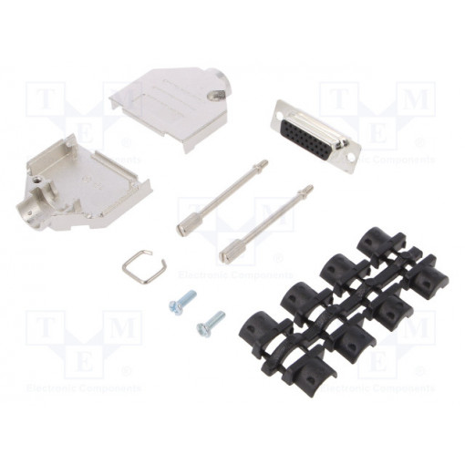 6355-0062-12; D-Sub HD; PIN: 26; plug; female; soldering; for cable; black; ENCITECH