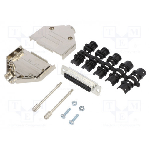 L17DTPK-M-25+L77SDB25S; D-Sub; PIN: 25; female; straight; soldering; for cable; gold flash; AMPHENOL