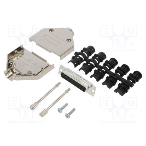 L17DTPK-M-25+L77HDB44S; D-Sub HD; PIN: 44; female; straight; soldering; for cable; UNC4-40; AMPHENOL