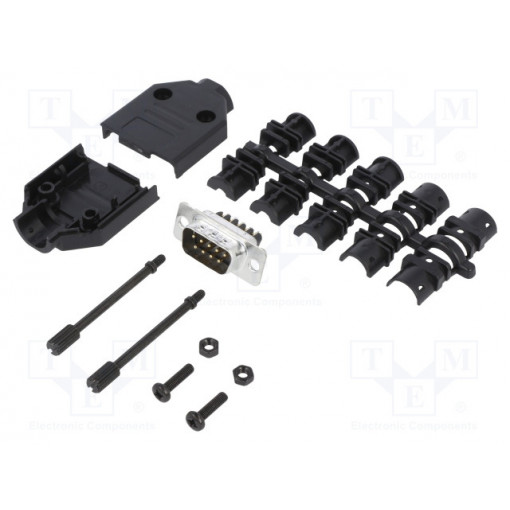 L17DTPK-P-09+L717DE09PST; D-Sub; PIN: 9; male; straight; screw terminal; for cable; UNC4-40; AMPHENOL