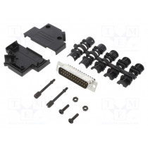 L17DTPK-P-25+L717DB25PST; D-Sub; PIN: 25; male; straight; screw terminal; for cable; UNC4-40; AMPHENOL