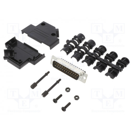 L17DTPK-P-25+L717DB25PST; D-Sub; PIN: 25; male; straight; screw terminal; for cable; UNC4-40; AMPHENOL