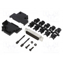 L17DTPK-P-25+L717SDB25P; D-Sub; PIN: 25; male; straight; soldering; for cable; gold flash; AMPHENOL