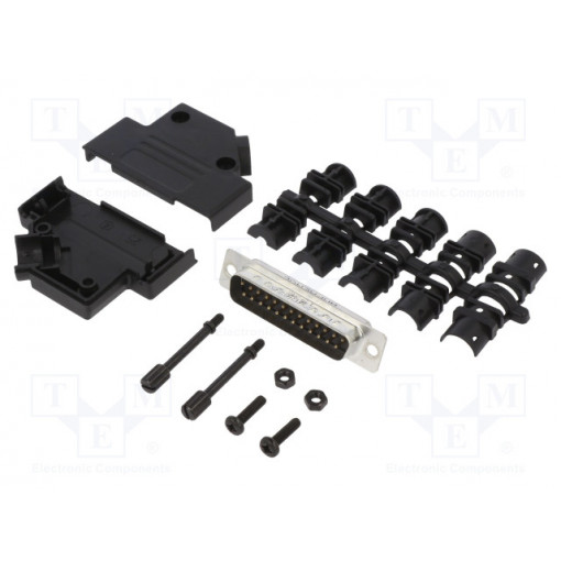 L17DTPK-P-25+L717SDB25P; D-Sub; PIN: 25; male; straight; soldering; for cable; gold flash; AMPHENOL