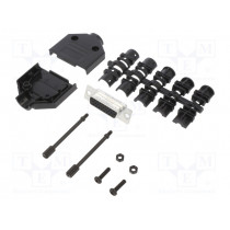 L17DTPK-P-15+L77HDA26S; D-Sub HD; PIN: 26; female; straight; soldering; for cable; UNC4-40; AMPHENOL