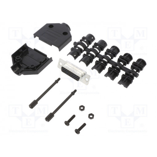 L17DTPK-P-15+L77HDA26S; D-Sub HD; PIN: 26; female; straight; soldering; for cable; UNC4-40; AMPHENOL