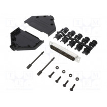 L17DTPK-P-37+L717SDC37P; D-Sub; PIN: 37; male; straight; soldering; for cable; gold flash; AMPHENOL