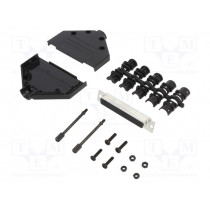 L17DTPK-P-37+L77HDC62S; D-Sub HD; PIN: 62; female; straight; soldering; for cable; UNC4-40; AMPHENOL