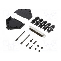 L17DTPK-P-37+L717HDC62P; D-Sub HD; PIN: 62; male; straight; soldering; for cable; gold flash; AMPHENOL