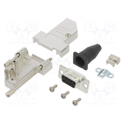 L17DTSL09-RG-LJS-S+L77SDE09S; D-Sub; PIN: 9; female; angled 45°; soldering; for cable; gold flash; AMPHENOL