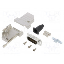 L17DTSL15-RG-LJS-S+L717SDA15P; D-Sub; PIN: 15; male; angled 45°; soldering; for cable; gold flash; AMPHENOL