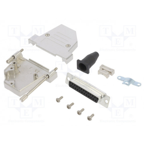 L17DTSL25-RG-LJS-S+L77SDB25S; D-Sub; PIN: 25; female; angled 45°; soldering; for cable; UNC4-40; AMPHENOL