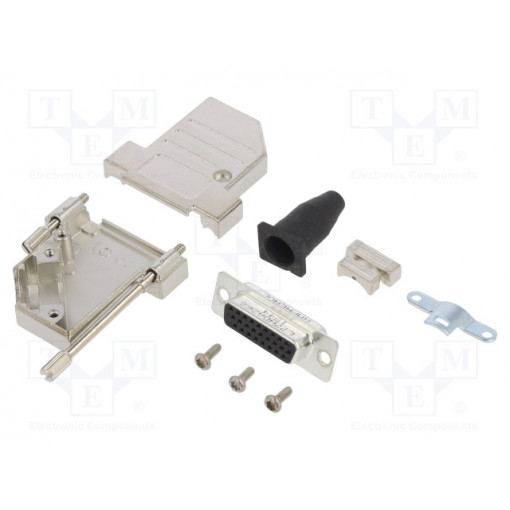 L17DTSL15-RG-LJS-S+L77HDA26S; D-Sub HD; PIN: 26; female; angled 45°; soldering; for cable; 11.5mm; AMPHENOL