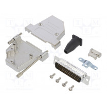 L17DTSL25-RG-LJS-S+L717HDB44P; D-Sub HD; PIN: 44; male; angled 45°; soldering; for cable; UNC4-40; AMPHENOL