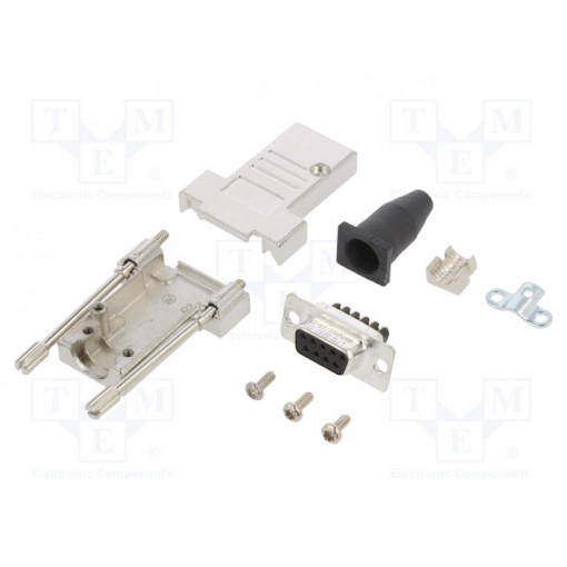 L17DTSL09-RG-LJS-T+L77DE09SST; D-Sub; PIN: 9; female; straight; screw terminal; for cable; UNC4-40; AMPHENOL