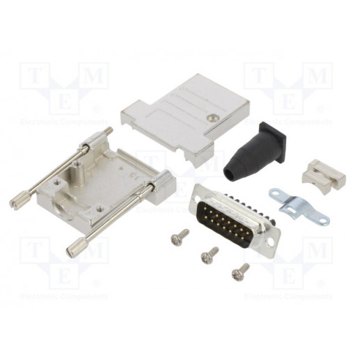 L17DTSL15-RG-LJS-T+L717DA15PST; D-Sub; PIN: 15; male; straight; screw terminal; for cable; UNC4-40; AMPHENOL