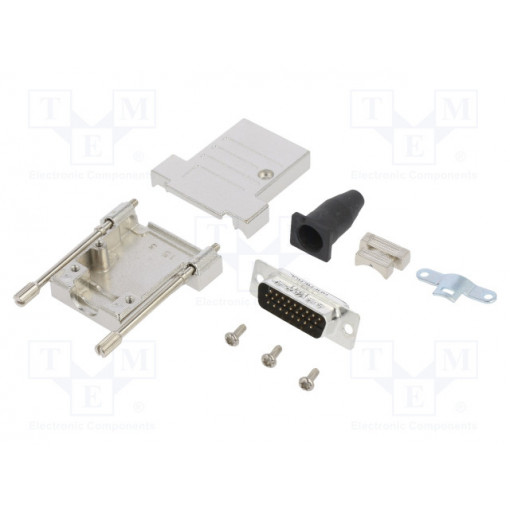 L17DTSL15-RG-LJS-T+L717HDA26P; D-Sub HD; PIN: 26; male; straight; soldering; for cable; gold flash; AMPHENOL