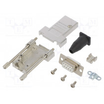 DTSL09-LJSRG-T-DBS-W-K; D-Sub; PIN: 9; plug; female; angled 45°; soldering; for cable; white; ENCITECH