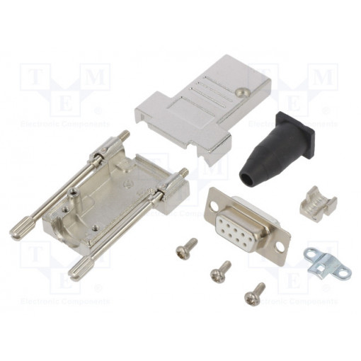 DTSL09-LJSRG-T-DBS-W-K; D-Sub; PIN: 9; plug; female; angled 45°; soldering; for cable; white; ENCITECH