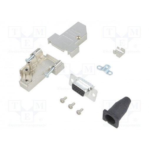 DTSL09-SJSRG-S-HDS15-K; D-Sub; PIN: 15; plug; female; angled 45°; soldering; for cable; ENCITECH