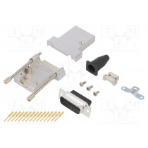 DTSL15-LJSRG-T-DBCP-K; D-Sub; PIN: 15; plug; male; angled 45°; crimped; for cable; black; ENCITECH