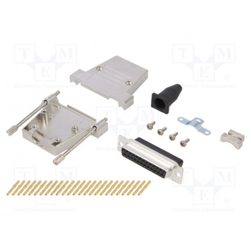 DTSL25-LJSRG-T-DBCS-K; D-Sub; PIN: 25; plug; female; angled 45°; crimped; for cable; black; ENCITECH