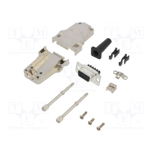 L17DTZF09-LJS-RG+L77DE09SST; D-Sub; PIN: 9; female; straight; screw terminal; for cable; UNC4-40; AMPHENOL