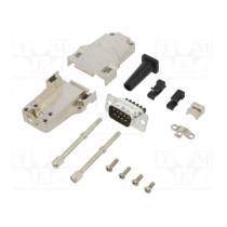 L17DTZF09-LJS-RG+L717DE09PST; D-Sub; PIN: 9; male; straight; screw terminal; for cable; UNC4-40; AMPHENOL