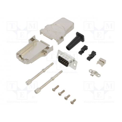 L17DTZF09-LJS-RG+L717SDE09P; D-Sub; PIN: 9; male; straight; soldering; for cable; gold flash; AMPHENOL