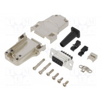 L17DTZF09-RG+L77DE09SST; D-Sub; PIN: 9; female; straight; screw terminal; for cable; UNC4-40; AMPHENOL