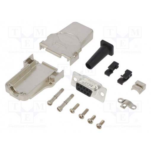 L17DTZF09-RG+L77SDE09S; D-Sub; PIN: 9; female; straight; soldering; for cable; gold flash; AMPHENOL