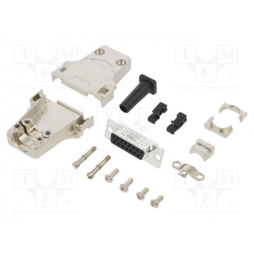 L17DTZF15-RG+L77SDA15S; D-Sub; PIN: 15; female; straight; soldering; for cable; gold flash; AMPHENOL