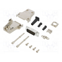 L17DTZF15-RG+L717SDA15P; D-Sub; PIN: 15; male; straight; soldering; for cable; gold flash; AMPHENOL