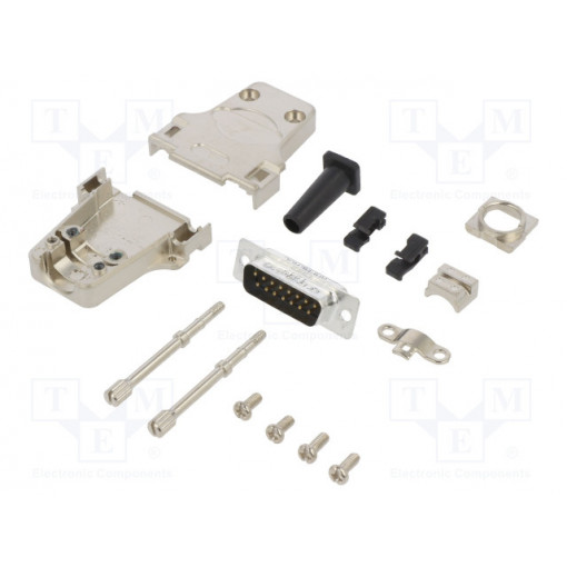 L17DTZF15-RG+L717SDA15P; D-Sub; PIN: 15; male; straight; soldering; for cable; gold flash; AMPHENOL