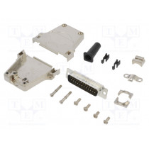 L17DTZF25-RG+L717SDB25P; D-Sub; PIN: 25; male; straight; soldering; for cable; gold flash; AMPHENOL