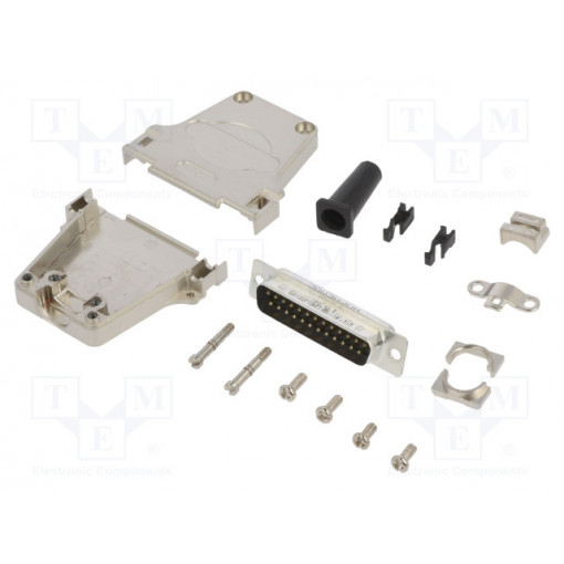 L17DTZF25-RG+L717SDB25P; D-Sub; PIN: 25; male; straight; soldering; for cable; gold flash; AMPHENOL