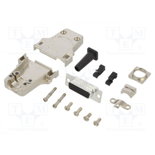 L17DTZF15-RG+L77HDA26S; D-Sub HD; PIN: 26; female; straight; soldering; for cable; UNC4-40; AMPHENOL