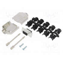 L17DTZK09+L77DE09SST; D-Sub; PIN: 9; female; straight; screw terminal; for cable; UNC4-40; AMPHENOL