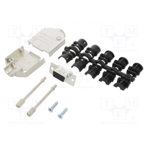 L17DTZK09+L77HDE15S; D-Sub HD; PIN: 15; female; straight; soldering; for cable; UNC4-40; AMPHENOL