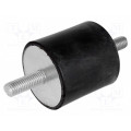 DVA.1-50-50-M10-28-70; Vibration damper; M10; Ø: 50mm; rubber; L: 50mm; Thread len: 28mm; ELESA+GANTER