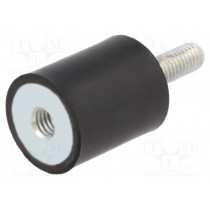 DVA.2-8-8-M3-6-40; Vibration damper; M3; Ø: 8mm; rubber; L: 8mm; Thread len: 6mm; H: 3mm; ELESA+GANTER DVA.2-8-8-M3-6-40; Vibration damper; M3; Ø: 8mm; rubber; L: 8mm; Thread len: 6mm; H: 3mm; ELESA+GANTER