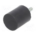 DVA.4-25-30-M6-18-70; Vibroisolation foot; Ø: 25mm; H: 30mm; Shore hardness: 70±5; 470N; ELESA+GANTER