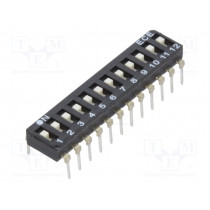 EAM112LZ; Switch: DIP-SWITCH; Poles number: 12; OFF-ON; 0.025A/24VDC; Pos: 2; ECE EAM112LZ; Switch: DIP-SWITCH; Poles number: 12; OFF-ON; 0.025A/24VDC; Pos: 2; ECE