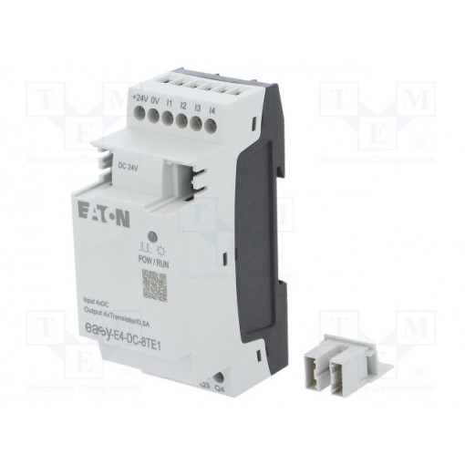 EASY-E4-DC-8TE1; Module: extension; IN: 4; OUT: 4; OUT 1: transistor; easyE4; 24VDC; EATON ELECTRIC