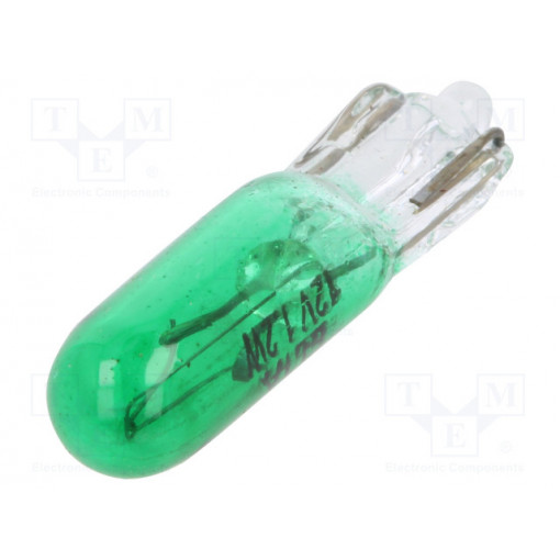 EB0302TB; Filament lamp: automotive; W2x4.6d; green; 12V; 1.2W; VISIONPRO; T5; ELTA EB0302TB; Filament lamp: automotive; W2x4.6d; green; 12V; 1.2W; VISIONPRO; T5; ELTA