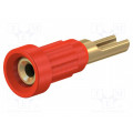 23.1010-22; Socket 1mm; red; 20A; Mounting: soldered; Type: insulated; 11.2mm; STÄUBLI