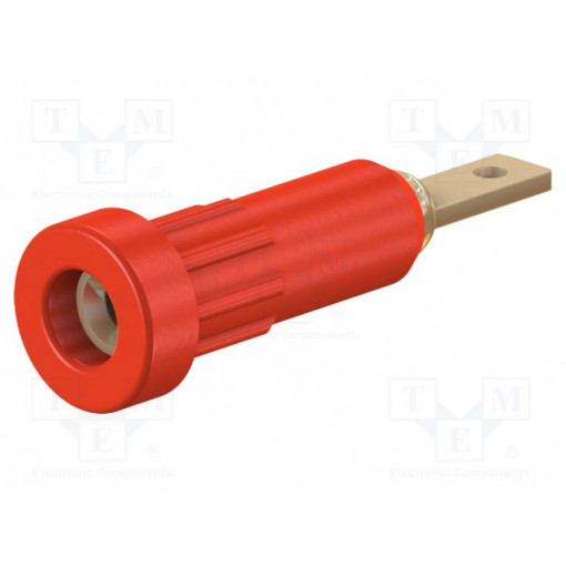 23.1011-22; Socket; 2mm banana; 10A; 23mm; red; Mounting: soldered,on panel; STÄUBLI 23.1011-22; Socket; 2mm banana; 10A; 23mm; red; Mounting: soldered,on panel; STÄUBLI
