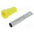 23.1015-24; Socket; 4mm banana; 25A; 30VAC; 60VDC; yellow; nickel plated; 6.8mm; STÄUBLI